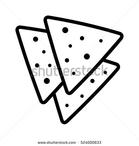 Tortilla Chips Or Nachos Tortillas Line Art Icon For Apps And Websites - Nachos Black And White, Transparent background PNG HD thumbnail