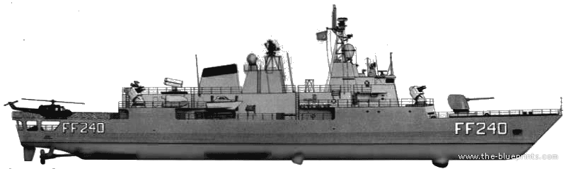Navy Battleship Png - Turkish Naval Years Germany F 240 Yavuz (1987), Transparent background PNG HD thumbnail