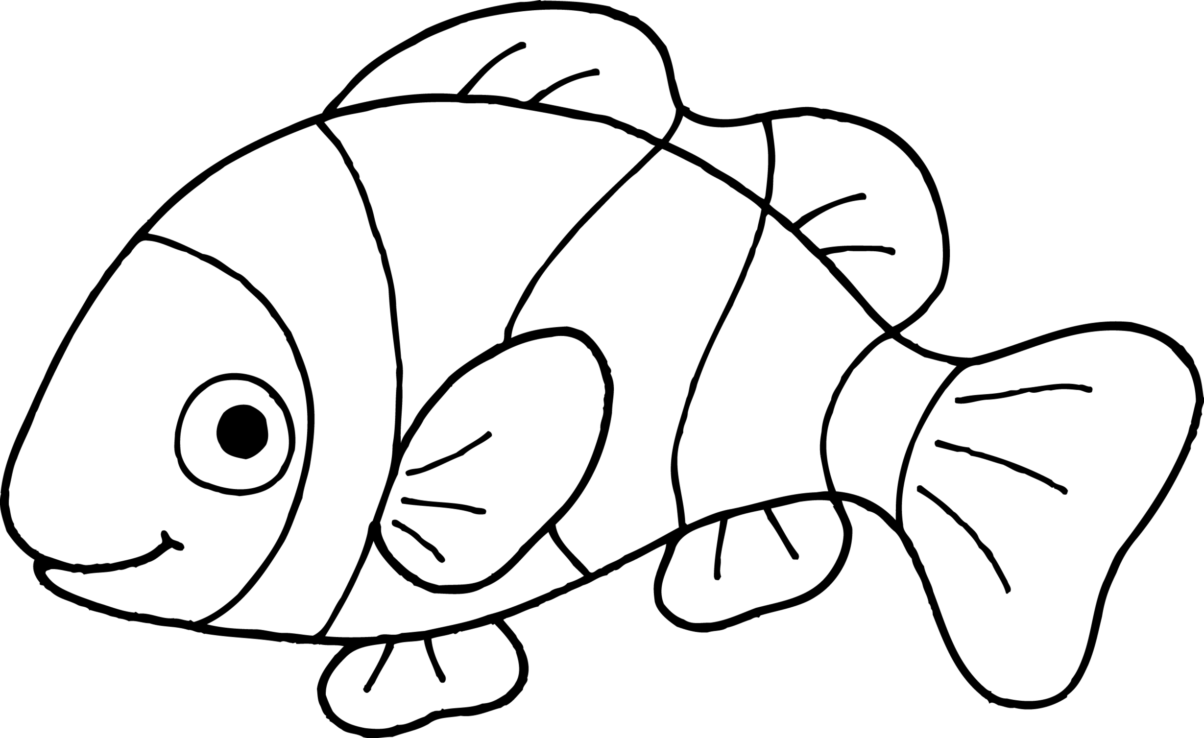 2458X1507 Angelfish Clipart Nemo Fish - Nemo Fish Black And White, Transparent background PNG HD thumbnail