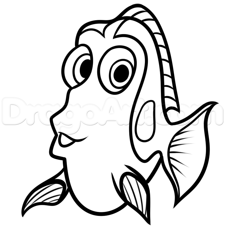 Nemo Fish PNG Black And White - 745x765 Pin By Rochell