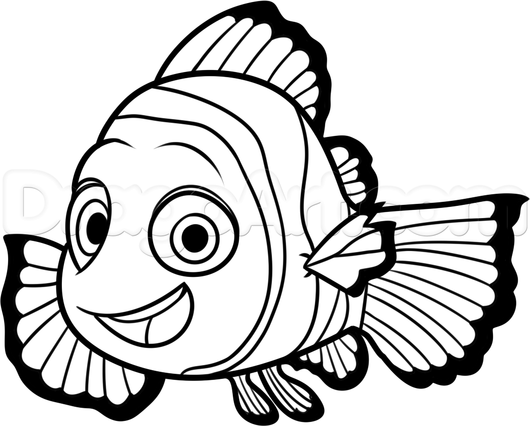 Explore Fish Cookies, Finding Dory, And More! - Nemo Fish Black And White, Transparent background PNG HD thumbnail