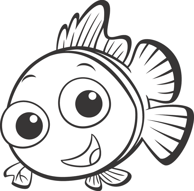 Nemo Fish PNG Black And White - Nemo Black And White