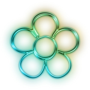 Download Free Traditional Flower Glowing Green Neon Icon ~ Icons Etc. - Neon Flower, Transparent background PNG HD thumbnail