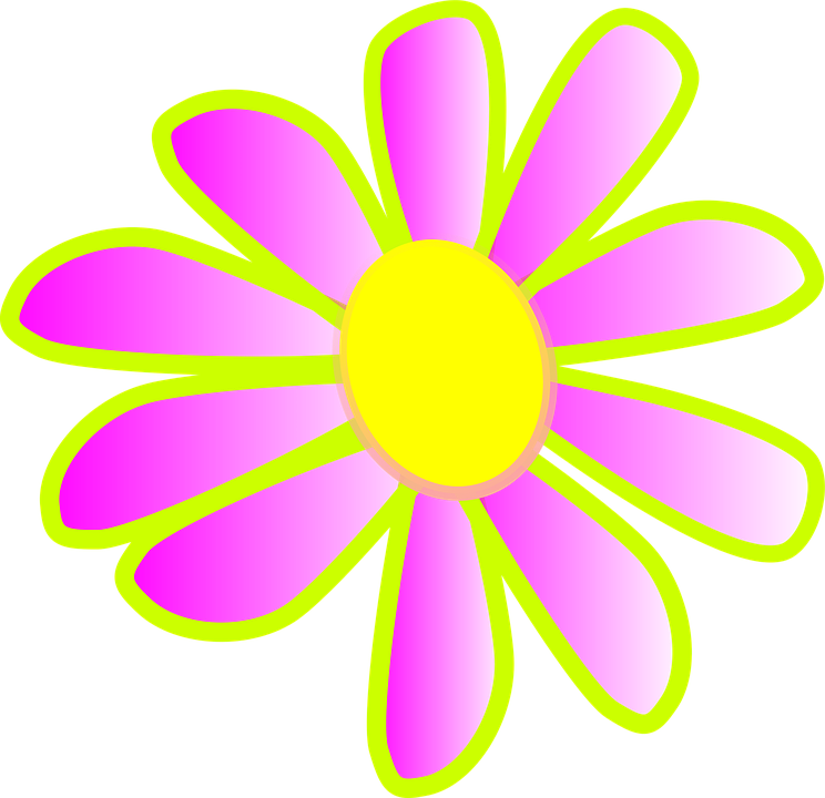 Neon Pink Flower Bright Blossom - Neon Flower, Transparent background PNG HD thumbnail