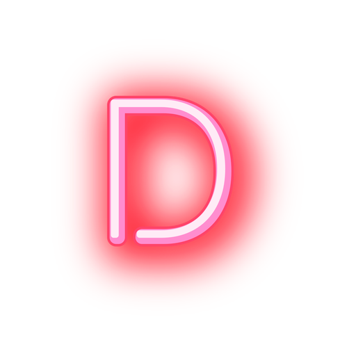 Letterhead Red Neon Font D Png - Neon, Transparent background PNG HD thumbnail