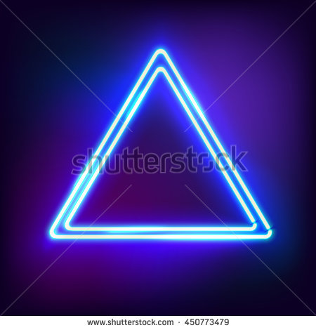 Neon Abstract Triangle. Glowing Frame. Vintage Electric Symbol. Burning A Pointer To A - Neon, Transparent background PNG HD thumbnail