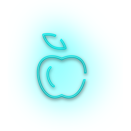 Neon Blue Apple Icon Png - Neon, Transparent background PNG HD thumbnail