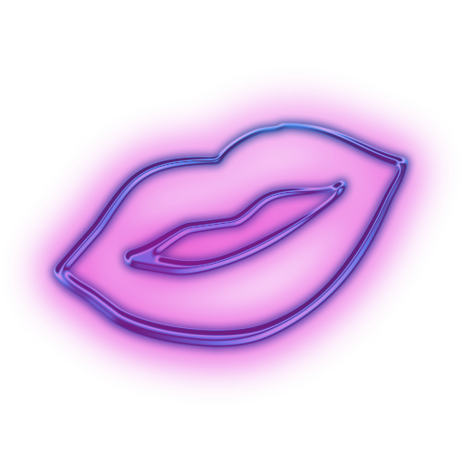 Smiley Lips Icon #113840 - Neon, Transparent background PNG HD thumbnail