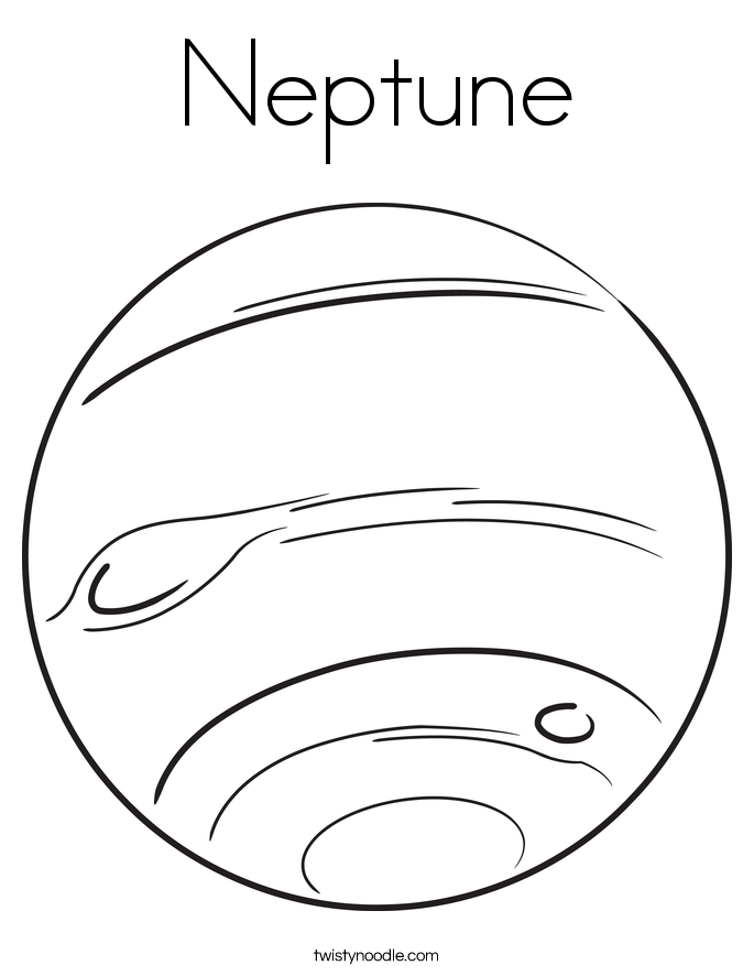 Neptune Coloring Page. - Neptune Black And White, Transparent background PNG HD thumbnail