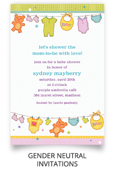 Baby Shower Girl Invitations. Gender Neutral Invitations - Neutral Baby Shower, Transparent background PNG HD thumbnail
