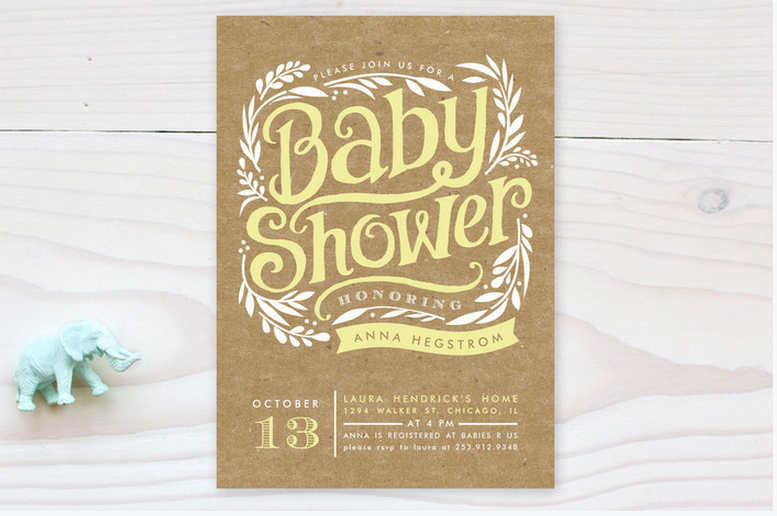 Rustic Baby Shower Invitation - Neutral Baby Shower, Transparent background PNG HD thumbnail