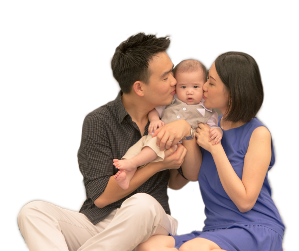 Asian_Family_Kissing_Baby_Cs - New Family With Baby, Transparent background PNG HD thumbnail