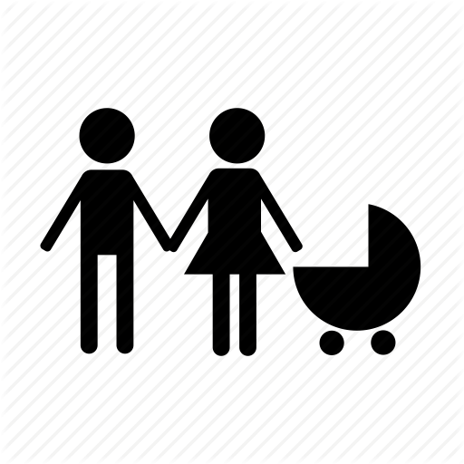 Baby, Couple, Family, New Born, Young, Young Family Icon - New Family With Baby, Transparent background PNG HD thumbnail
