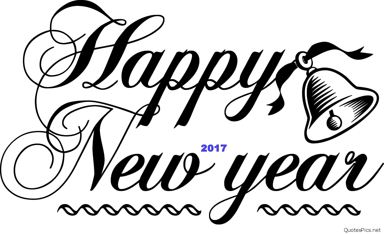 Happy New Year Text And Bell Png Image - New Year, Transparent background PNG HD thumbnail