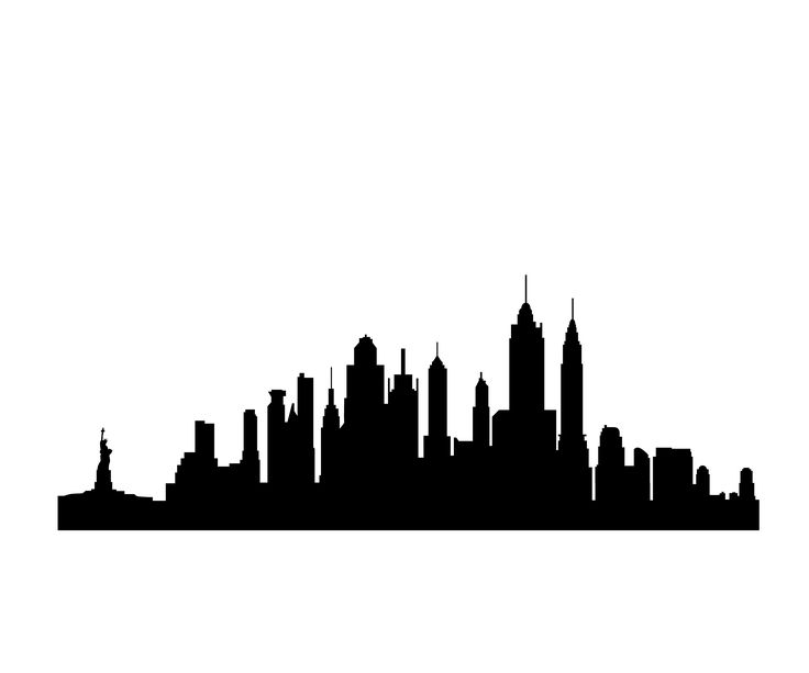 New York Skyline Silhouette - New York City Black And White, Transparent background PNG HD thumbnail