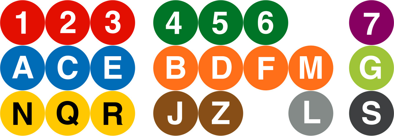 Crosstown Traffic Meets The Land Of Confusion   The Colour Coding Of The New York Subway System - New York Subway, Transparent background PNG HD thumbnail