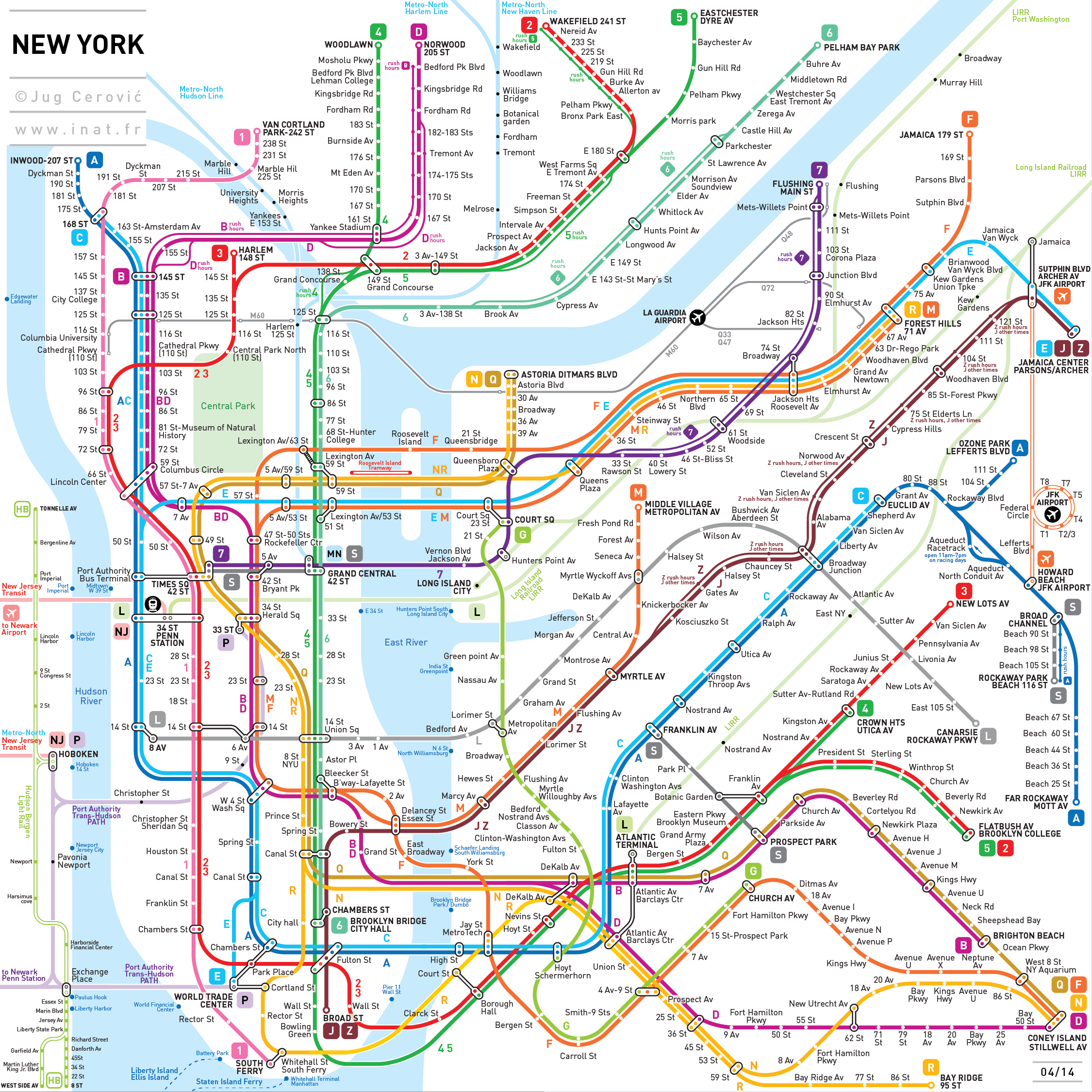 Jug Cerovic Nyc Subway Map - New York Subway, Transparent background PNG HD thumbnail