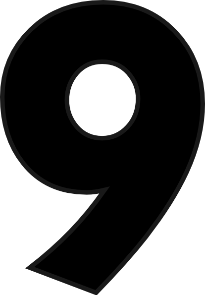 Number 9 Png - Nine Black And White, Transparent background PNG HD thumbnail