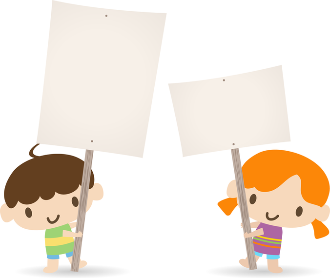 Children Placards Vector, Nino Con Cartel PNG - Free PNG