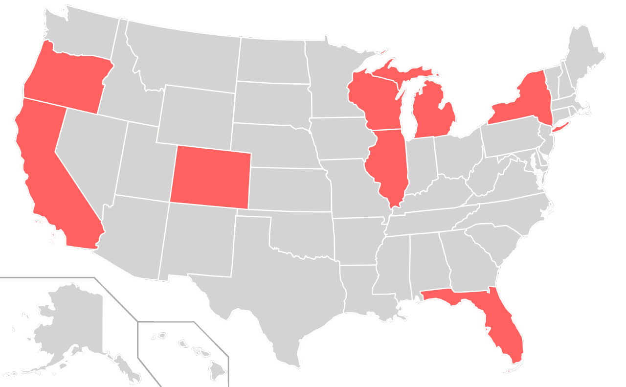 File:home States Of Socialist Party Of The United States Of America Presidential Nominees Locator Map (United States Of America).png - Nominees, Transparent background PNG HD thumbnail