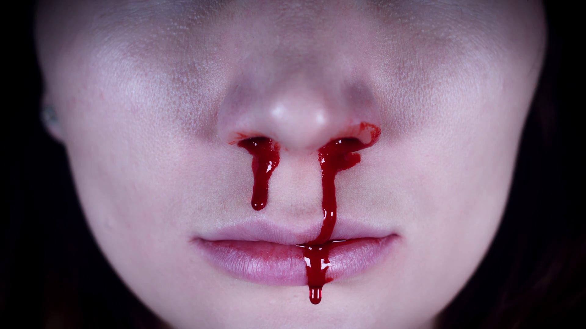 4K Horror Close Up Of Woman Nose Bleeding And Wiping Stock Video Footage   Videoblocks - Nose, Transparent background PNG HD thumbnail