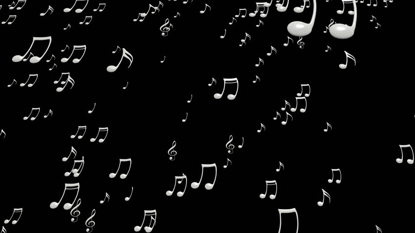 Animated Falling White Music Notes On Transparent Background. Each Music Note Is A 3D Model - Note, Transparent background PNG HD thumbnail