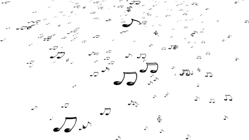 Animated Flying Black Music Notes On White Background (Upward). Each Music Note Is - Note, Transparent background PNG HD thumbnail