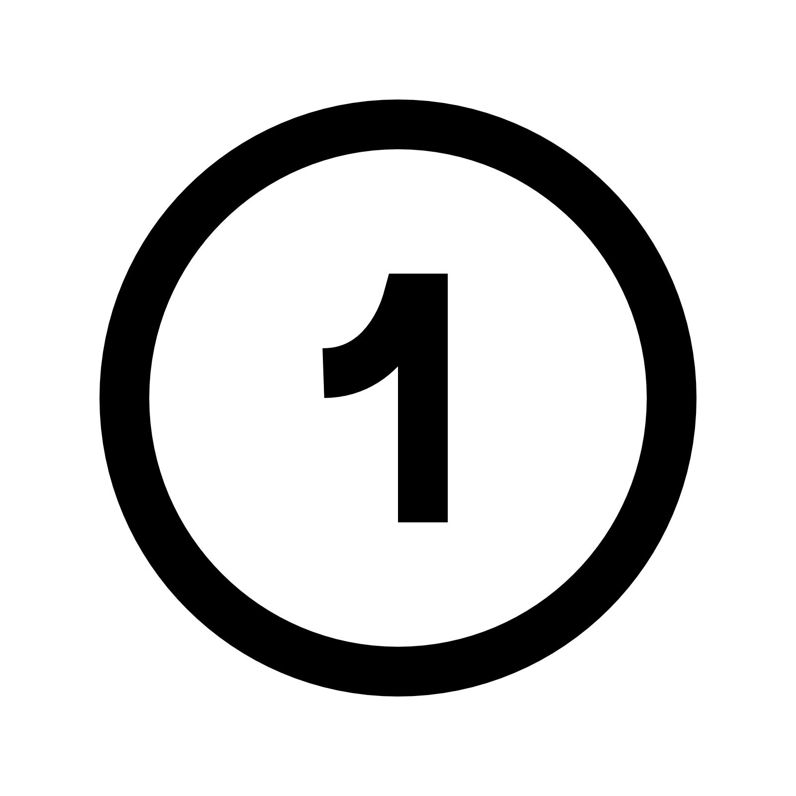 Number One PNG Black And White - 1st Icon