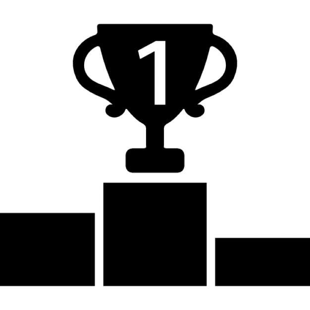 Games Podium With Trophy For Number One - Number One Black And White, Transparent background PNG HD thumbnail