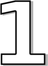 Number One PNG Black And White - Number 1 White Clipart