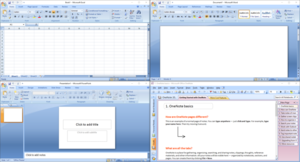 Microsoft Office 2007 Applications Shown On Windows 10 (Clockwise From Top Left: Excel, - Office 2007, Transparent background PNG HD thumbnail