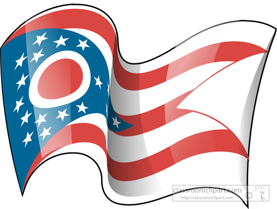 Ohio State Flag Waving Clipart.jpg - Ohio Flag, Transparent background PNG HD thumbnail
