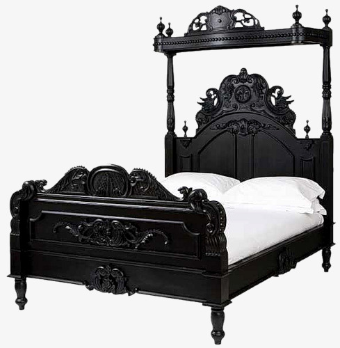 Pretty Old Bed To Pull Material Free, Black And White, Wood, Bed Png - Old Bed, Transparent background PNG HD thumbnail