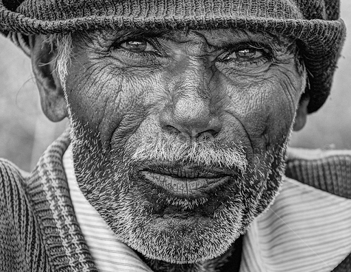 Curious Old Man By Shrikrishna Bhat   Black U0026 White Portraits U0026 People ( Curious, - Old Man Black And White, Transparent background PNG HD thumbnail