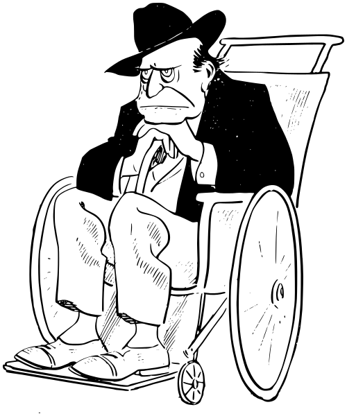 Old Man In Wheelchair   /people/male/old_Guy/old_Man_In_Wheelchair.png.html - Old Man Black And White, Transparent background PNG HD thumbnail