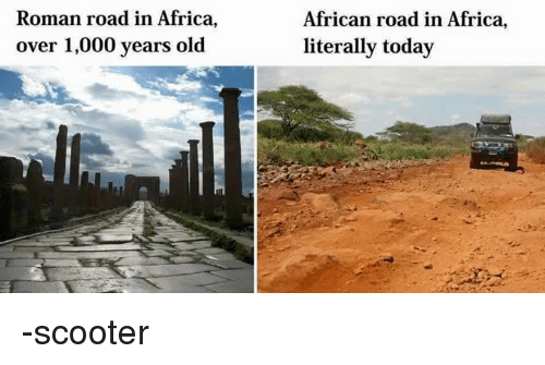 Africa, Scooter, And Today: Roman Road In Africa, Over 1,000 Years Old - Old Roman Road, Transparent background PNG HD thumbnail