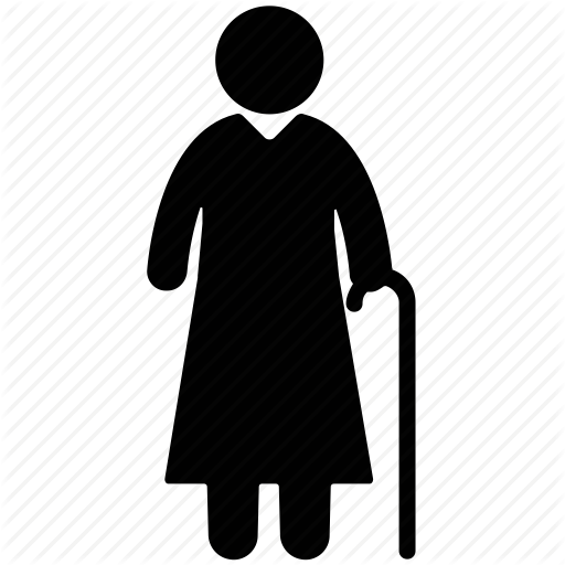 Elderly, Grandmother, Old Age, Old Lady, Old Woman Icon - Old Woman Black And White, Transparent background PNG HD thumbnail