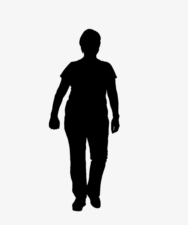 Old Woman PNG Black And White - Silhouette Woman Walki