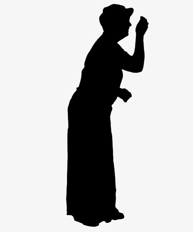 The Old Lady Knocking Silhouette, Old People, Sketch, Old Png Image And Clipart - Old Woman Black And White, Transparent background PNG HD thumbnail