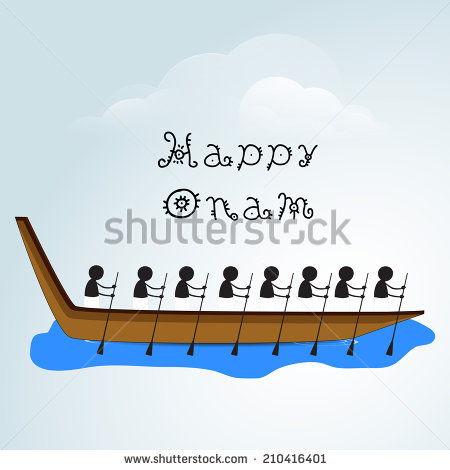 Onam Festival Boat Race Png - Silhouette Of South Indian People Participating In Snake Boat Racing On Creative Clouds Background For Happy, Transparent background PNG HD thumbnail