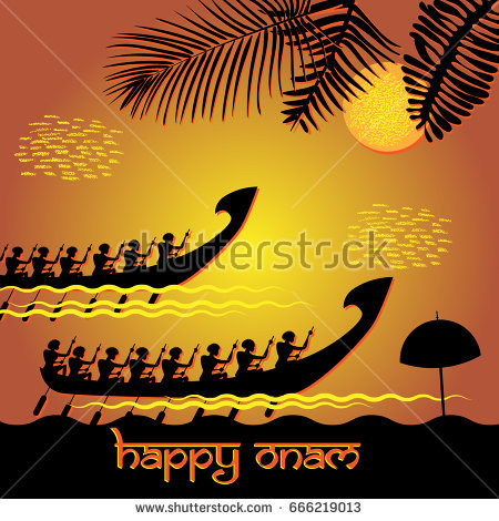 Vector Illustration   Shadow Theater   Onam Festival In The Indian State Of Kerala, Boat - Onam Festival Boat Race, Transparent background PNG HD thumbnail