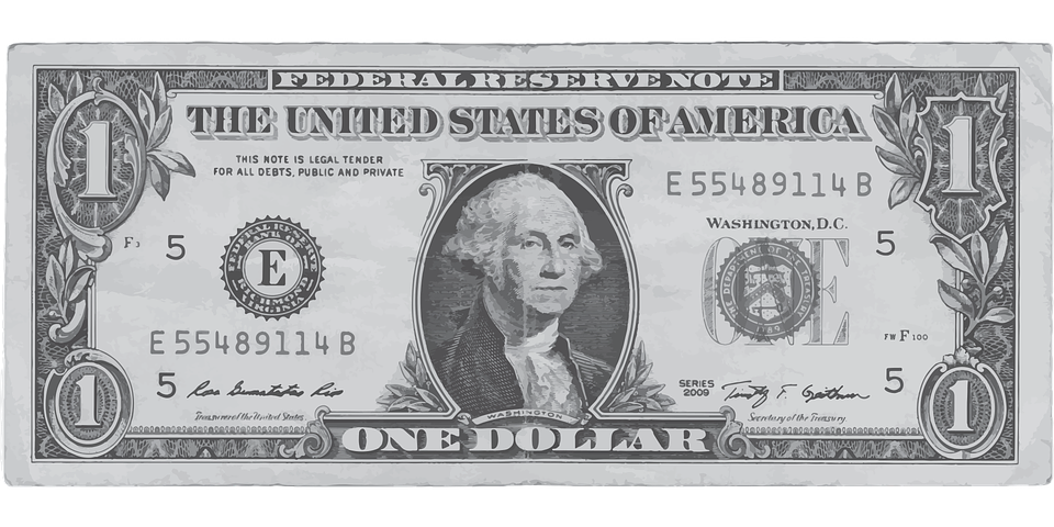 Dollar, One, Money, Front, Us, Bank, Note, Finance, - One Dollar Bill, Transparent background PNG HD thumbnail