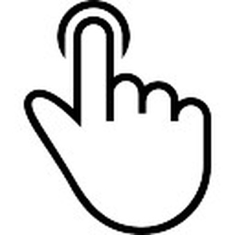 One Finger Tap Outlined Symbol Of A Hand - Finger, Transparent background PNG HD thumbnail
