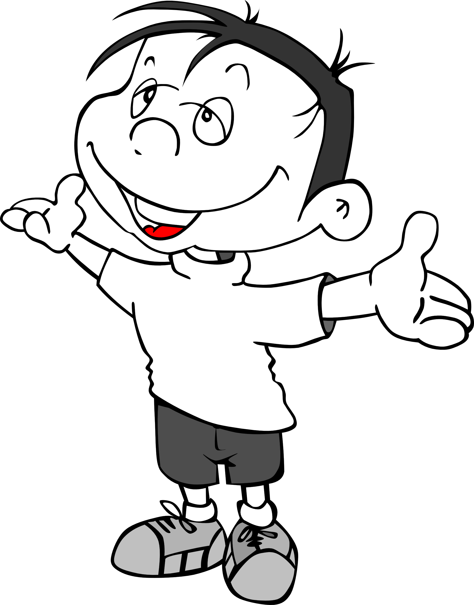 Black Boy Picture - One Kid Black And White, Transparent background PNG HD thumbnail
