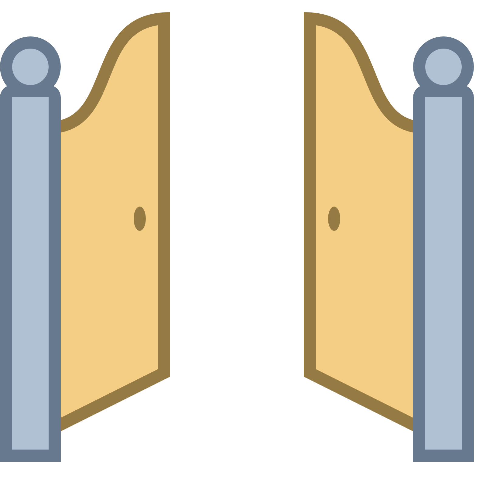 Front Gate Open Icon Free Download At Icons8 This Is A Picture Of Two Doors Almost Like Saloon That Are Opening - Open Gate, Transparent background PNG HD thumbnail