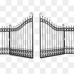 Iron Gate, Fence, Villa, Open Png Image - Open Gate, Transparent background PNG HD thumbnail