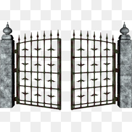 Open Door, Door, Iron Gate, Hand Painted Png Image - Open Gate, Transparent background PNG HD thumbnail