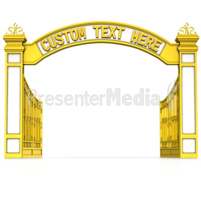 Open Gate Custom Text Powerpoint Clip Art - Open Gate, Transparent background PNG HD thumbnail