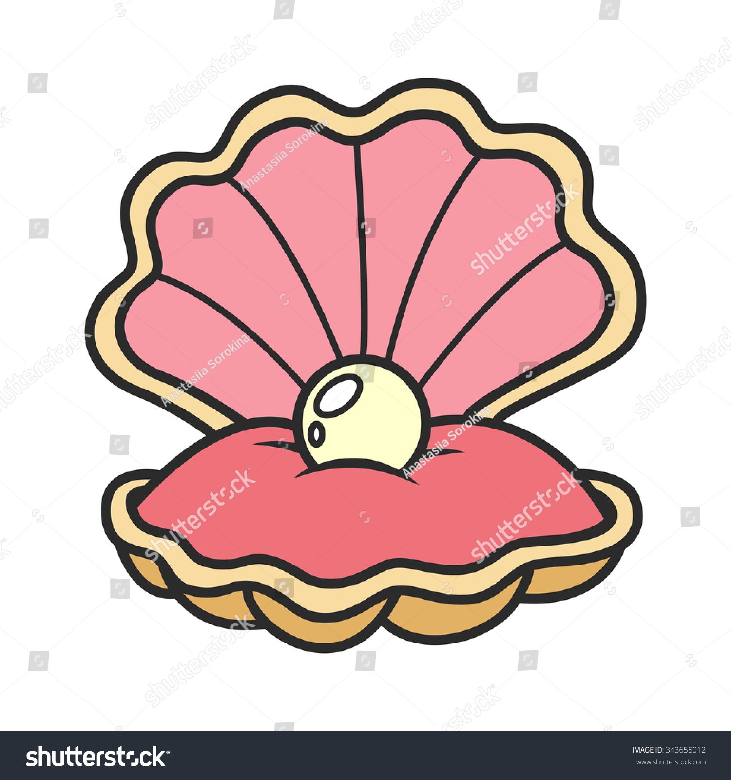 Open Seashell Pearl Part Collection Mari - Open Oyster, Transparent background PNG HD thumbnail