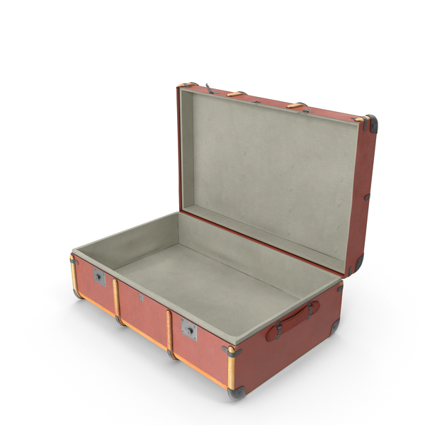 Steamer Trunk - Open Suitcase, Transparent background PNG HD thumbnail